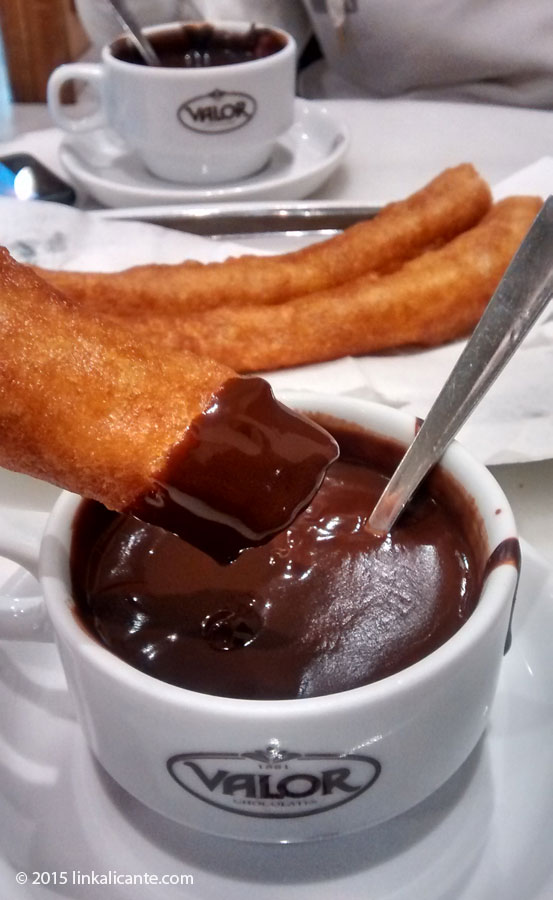 Chocolate Valor con churros, hmmmm!!