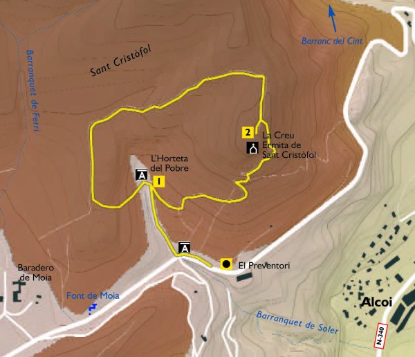 Croquis de la ruta amarilla