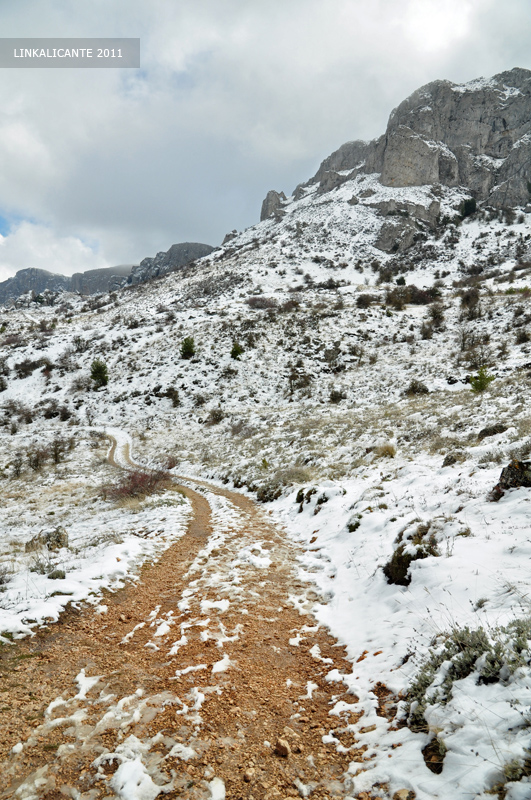 Ruta Aitana con nieve desde Partegat