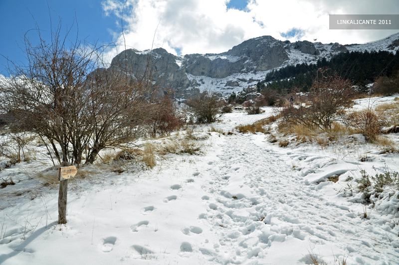 Ruta Aitana con nieve desde Partegat