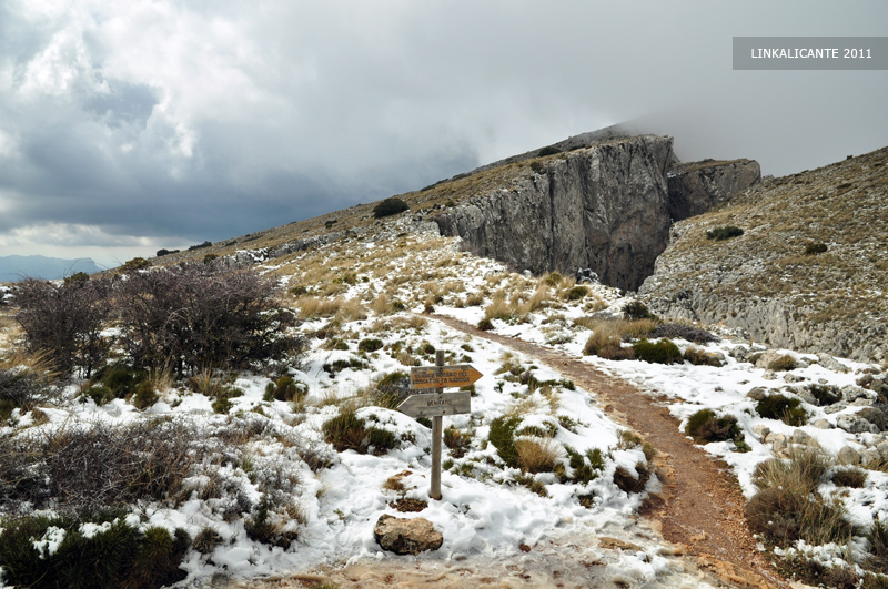 Aitana route with snow from Partegat