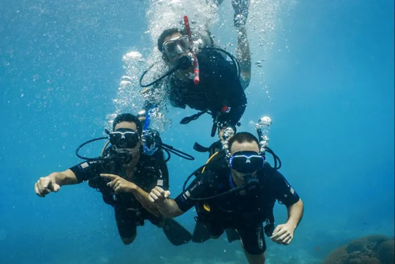 Diving baptism in Calpe