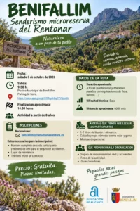 Benifallim propone dos jornadas de senderismo para disfrutar de la naturaleza en familia 3 benifallim senderismo rontonar