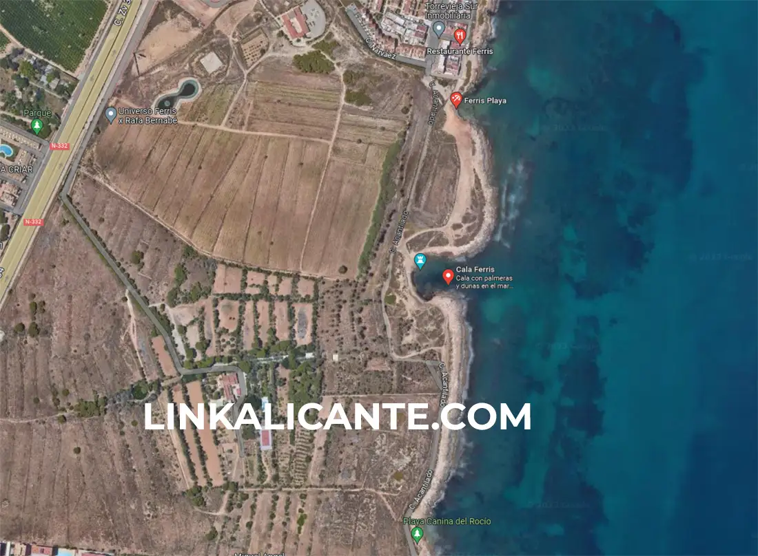 Cala Ferris, Torrevieja, mapa de ubicación