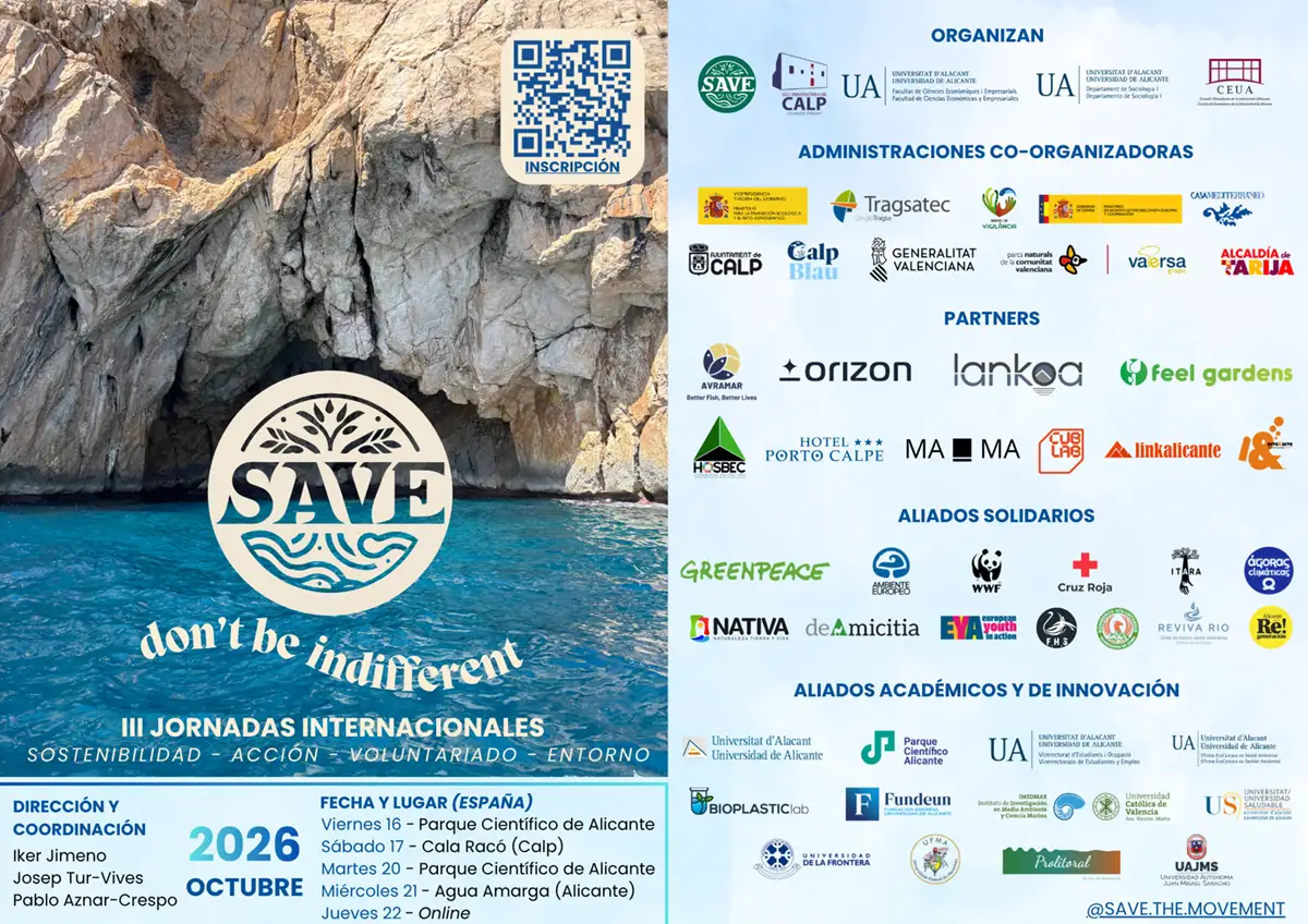 De Alicante al mundo: las III Jornadas SAVE amplían su acción socioambiental 1 Cartel III Jornadas SAVE 2026 Alicante - Latinoamérica