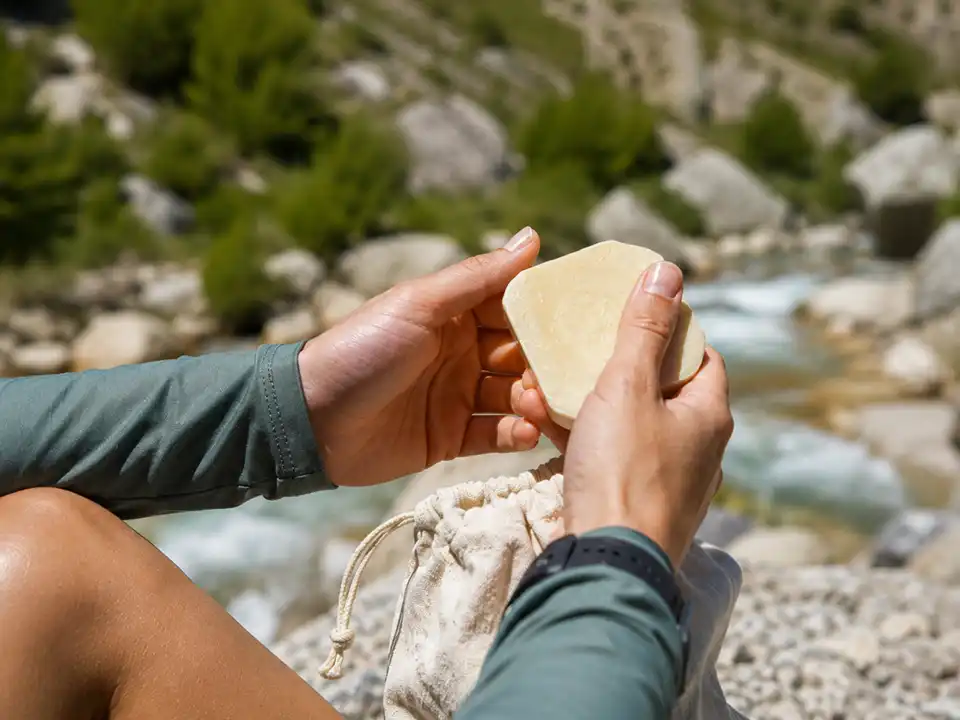 Cosmética orgánica en trekkings de varios días: qué productos llevar y por qué 8 Jabón biodegradable para montaña