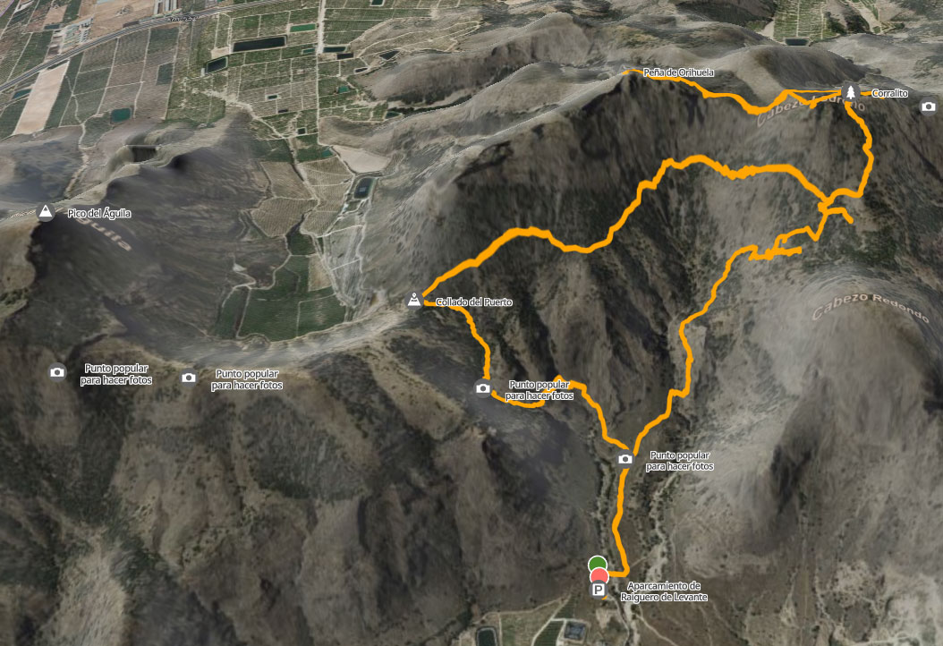 Mapa 3D Peña de Orihuela