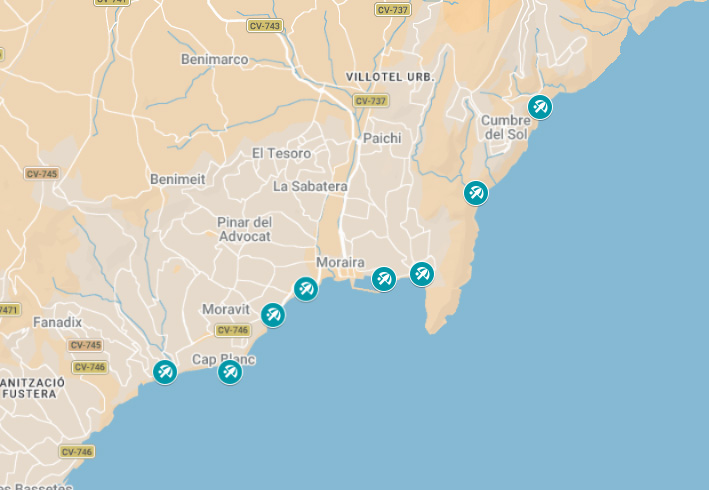 Las 8 mejores calas de Moraira y alrededores 16 Mapa Calas de Moraira