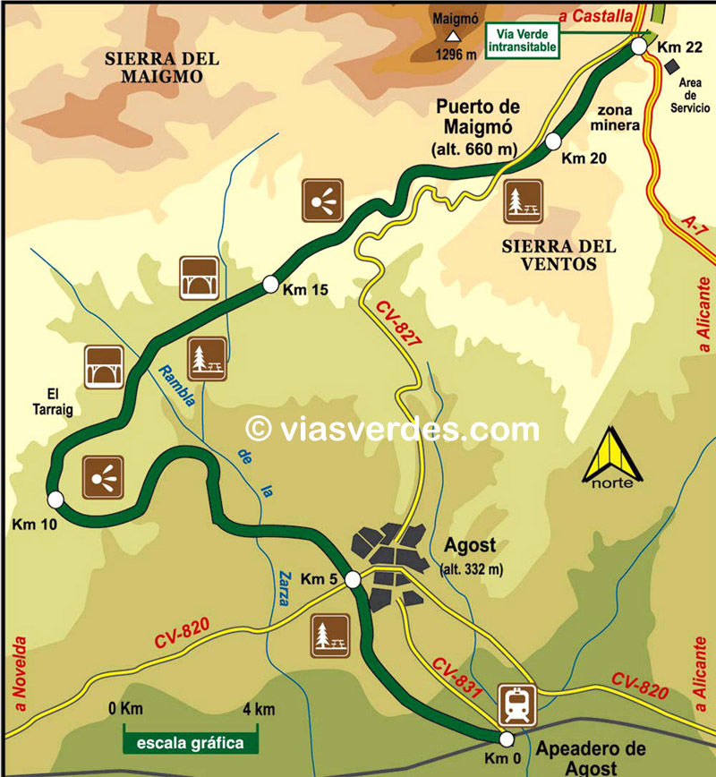 Plano Vía Verde Maigmó