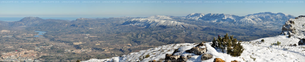 Ascent to Montcabrer from Agres (with snow)