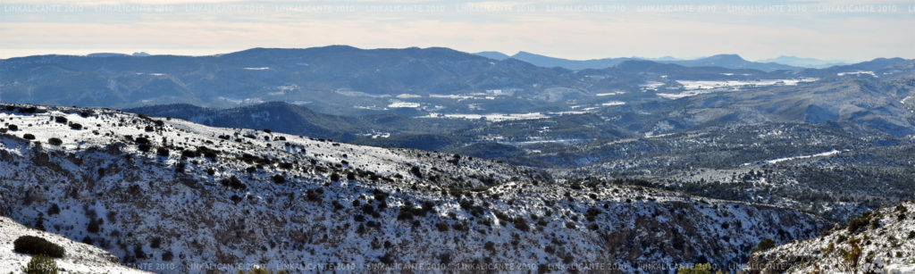 Ascent to Montcabrer from Agres (with snow)