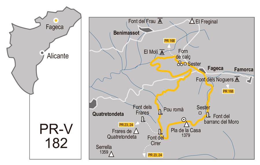 Plano Ruta Pla de la Casa desde Fageca