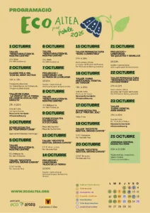 EcoAltea 2026 programa más de 40 actividades durante el mes de octubre 1 Programació EcoAltea 2026 valencià