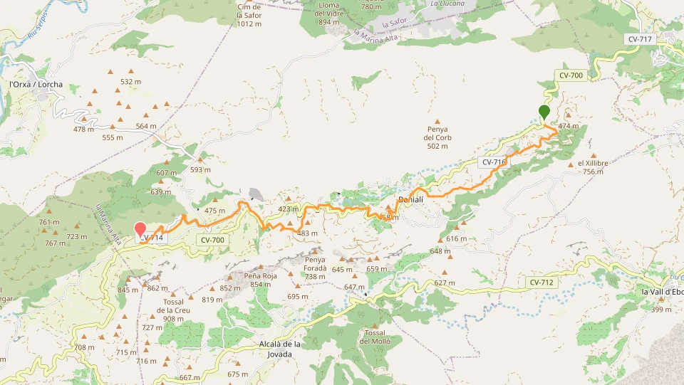 Track ruta 8 pueblos Vall de Gallinera