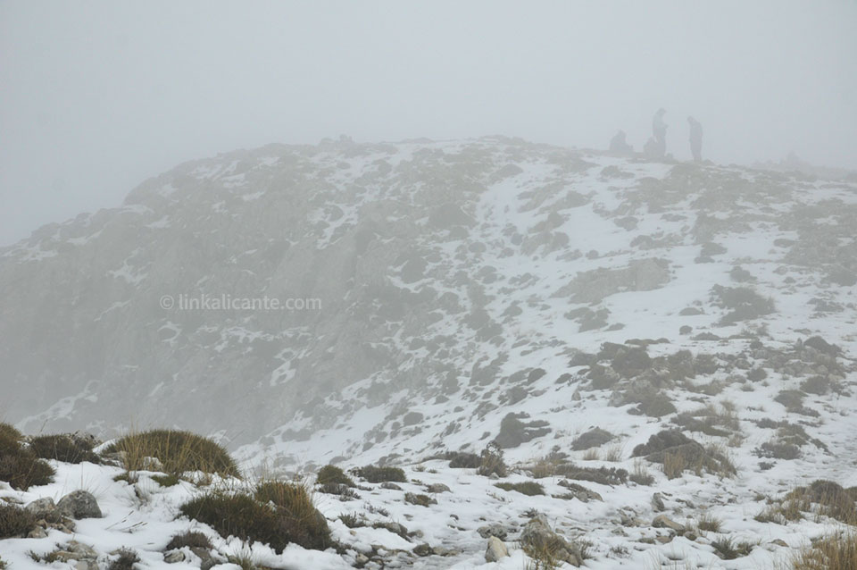 Ruta Aitana con nieve desde Partegat