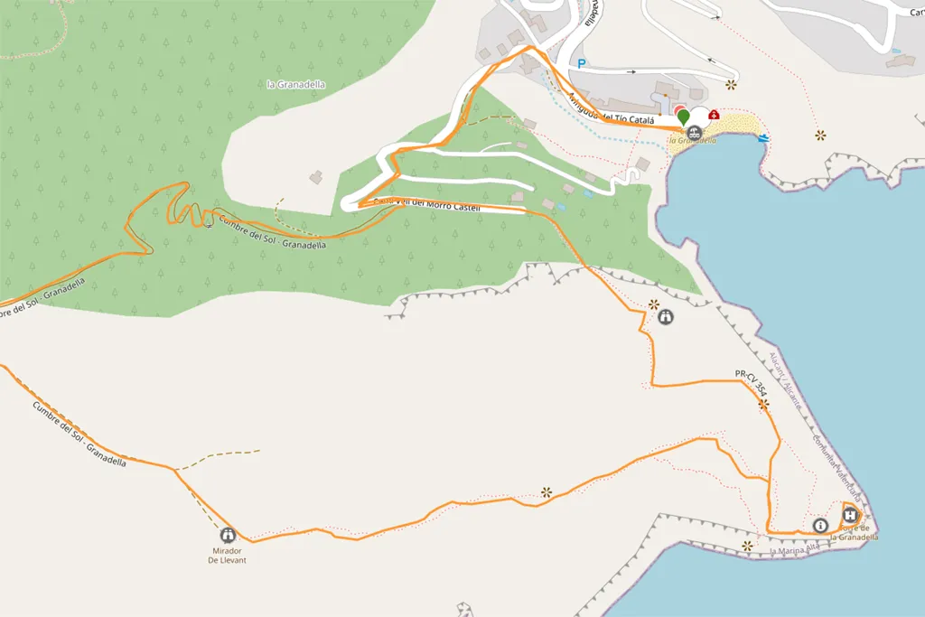 Ruta Castell Granadella, Track GPS