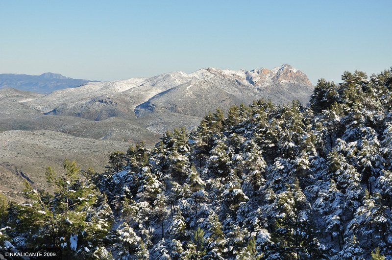 Ascent to Montcabrer from Agres (with snow)