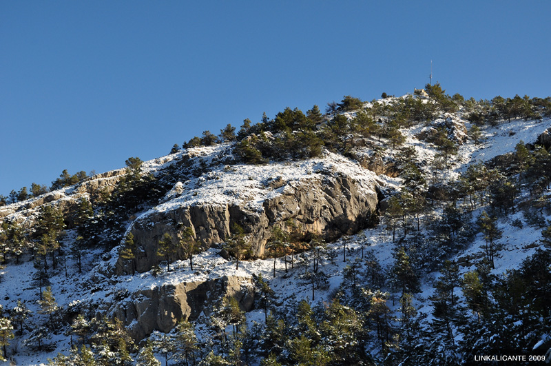 Ascent to Montcabrer from Agres (with snow)