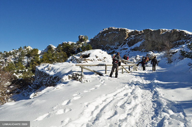 Ascent to Montcabrer from Agres (with snow)
