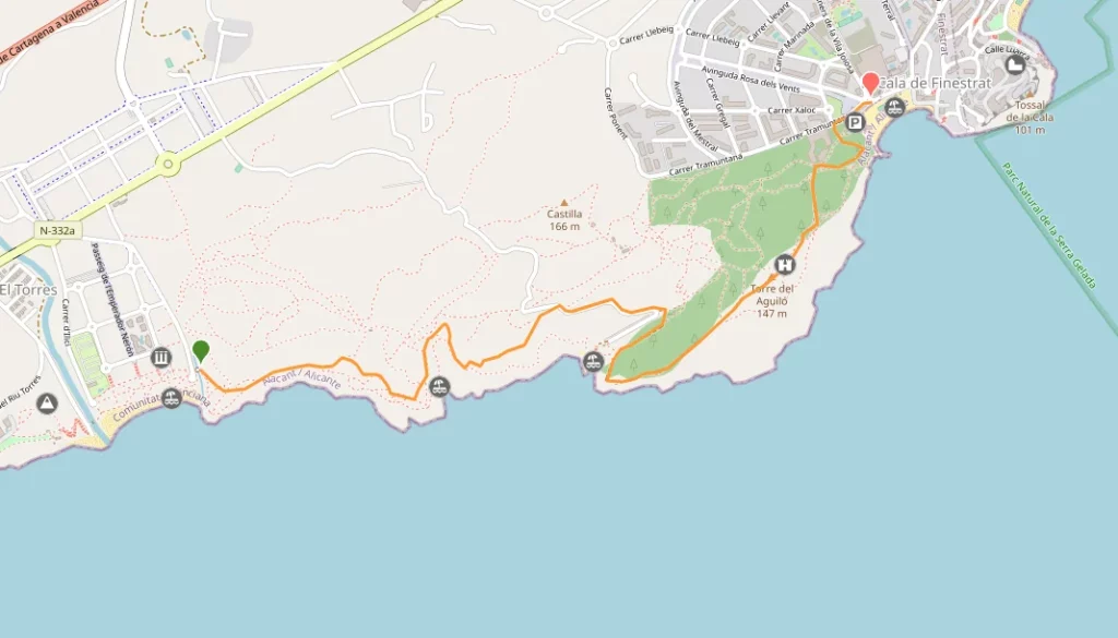 Sendero Costa Villajoyosa, track GPS