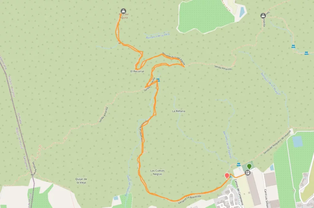Track ruta Pico del Águila Sierra de Orihuela